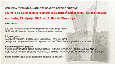 Zbor građana povodom Dana antifa&scaron;ističke borbe naroda Hrvatske