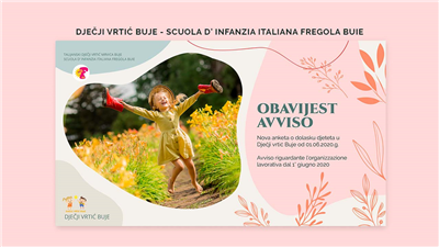 Obavijest za organizaciju rada u bujskim vrtićima
