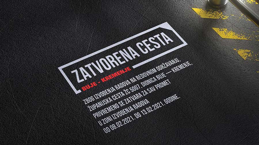 Županijska cesta ŽC 5007 na području Buja privremeno zatvorena za promet