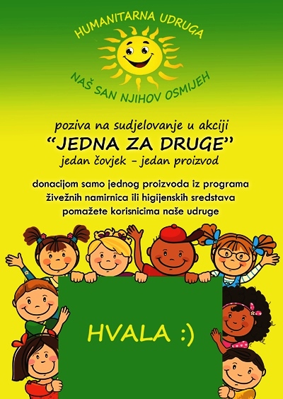Započela akcija ''JEDNA ZA DRUGE&ldquo;