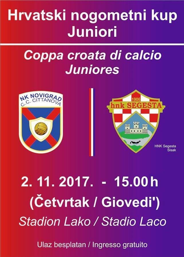 Hrvatski nogometni kup - juniori: NK Novigrad - HNK Segesta (Sisak)
