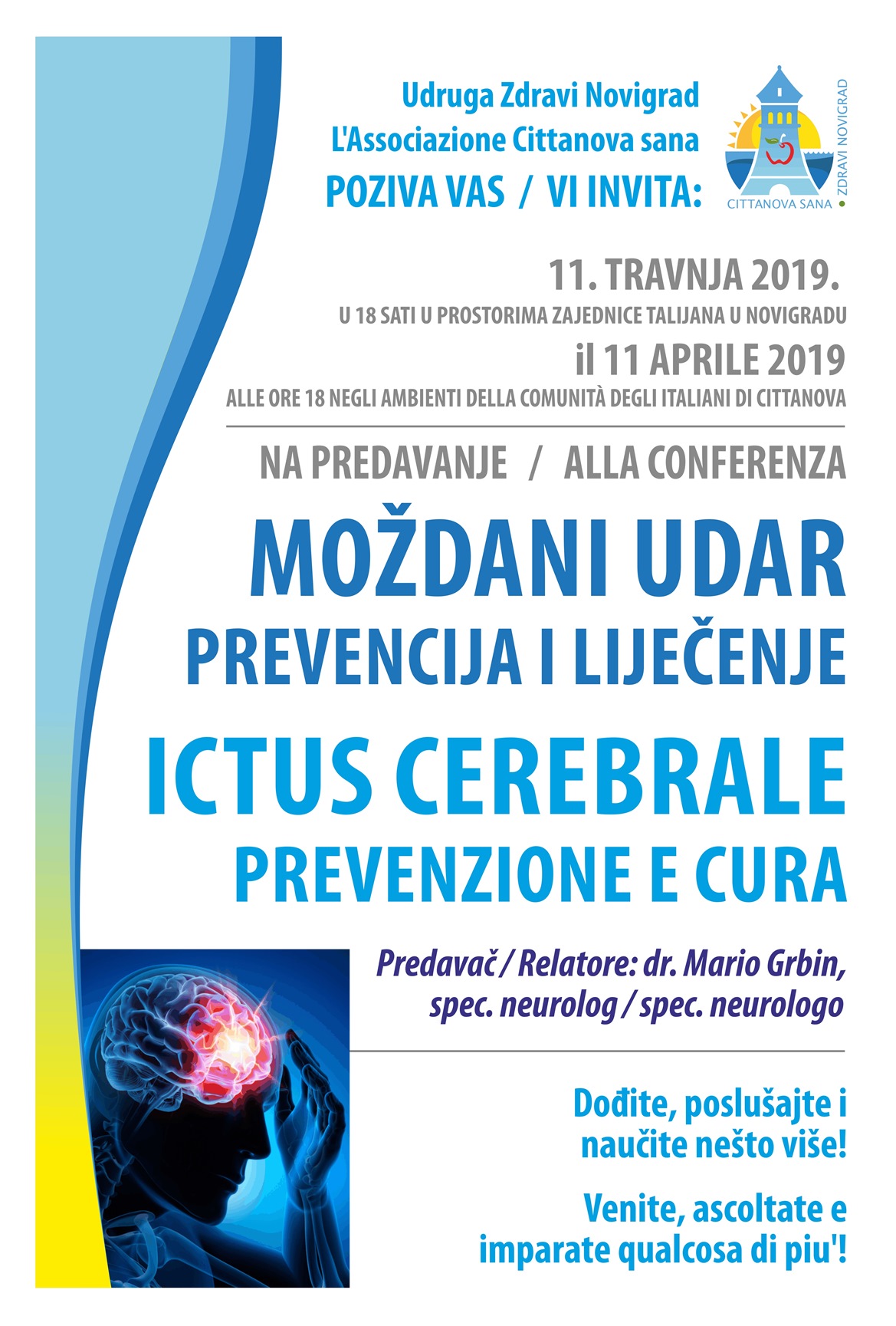 Predavanje - dr. Mario Garbin, spec, neurolog: Moždani udar - prevencija i liječenje