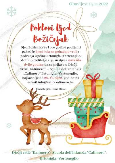 Brtonigla -obavijest za božićne pakete 2022
