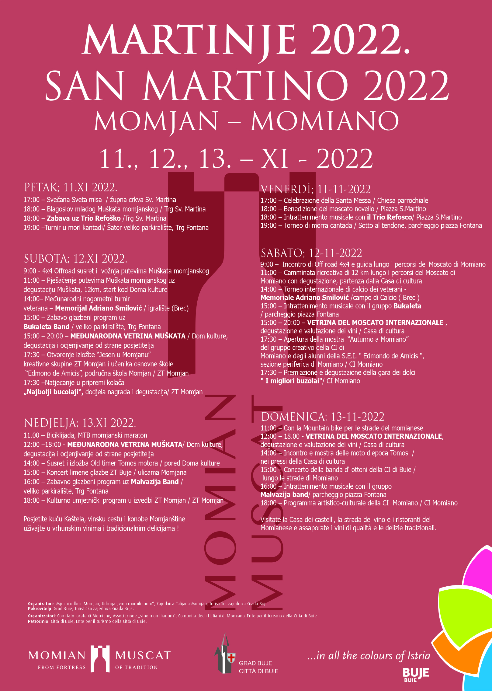 Martinje 2022,  Momjan program