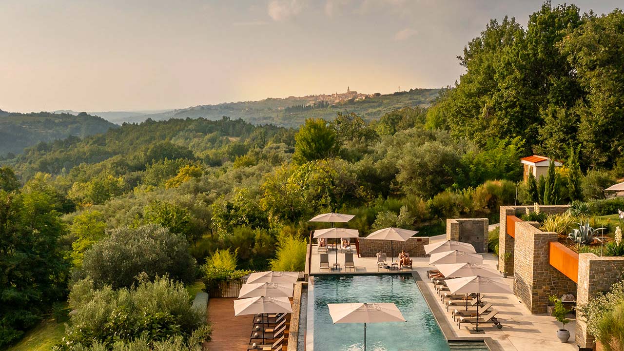 Buje, vila, odmor, bazen