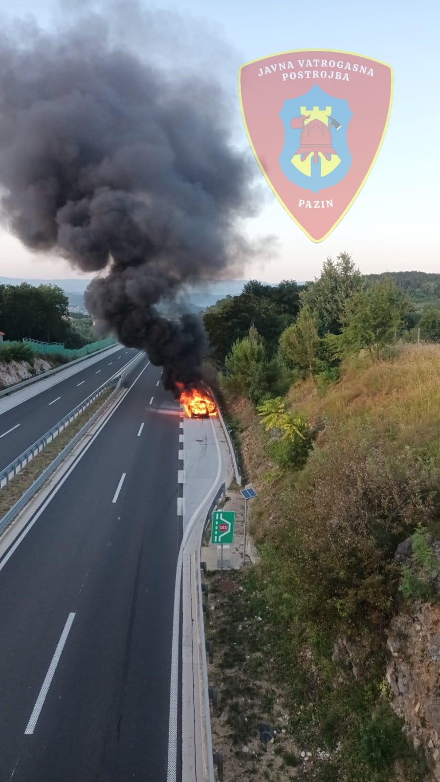 Izgorjelo vozilo na Ipsilonu -Pazin 1