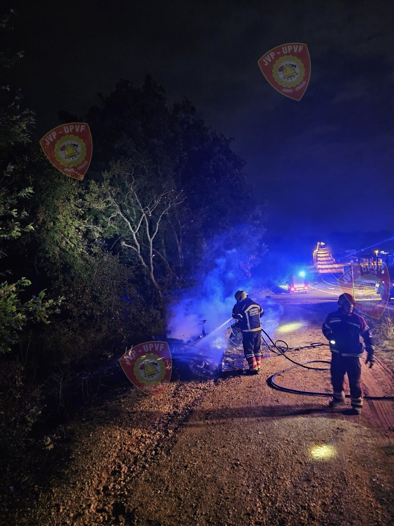 Vatrogasci Umag, požar kamp kućice 3