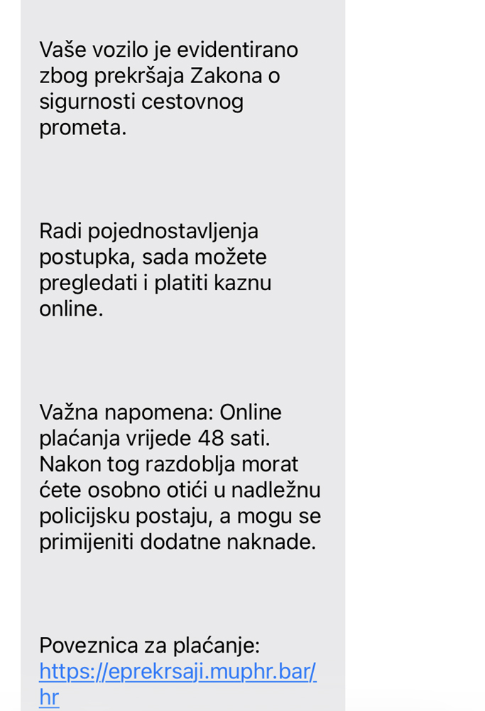 poruka policija cijela