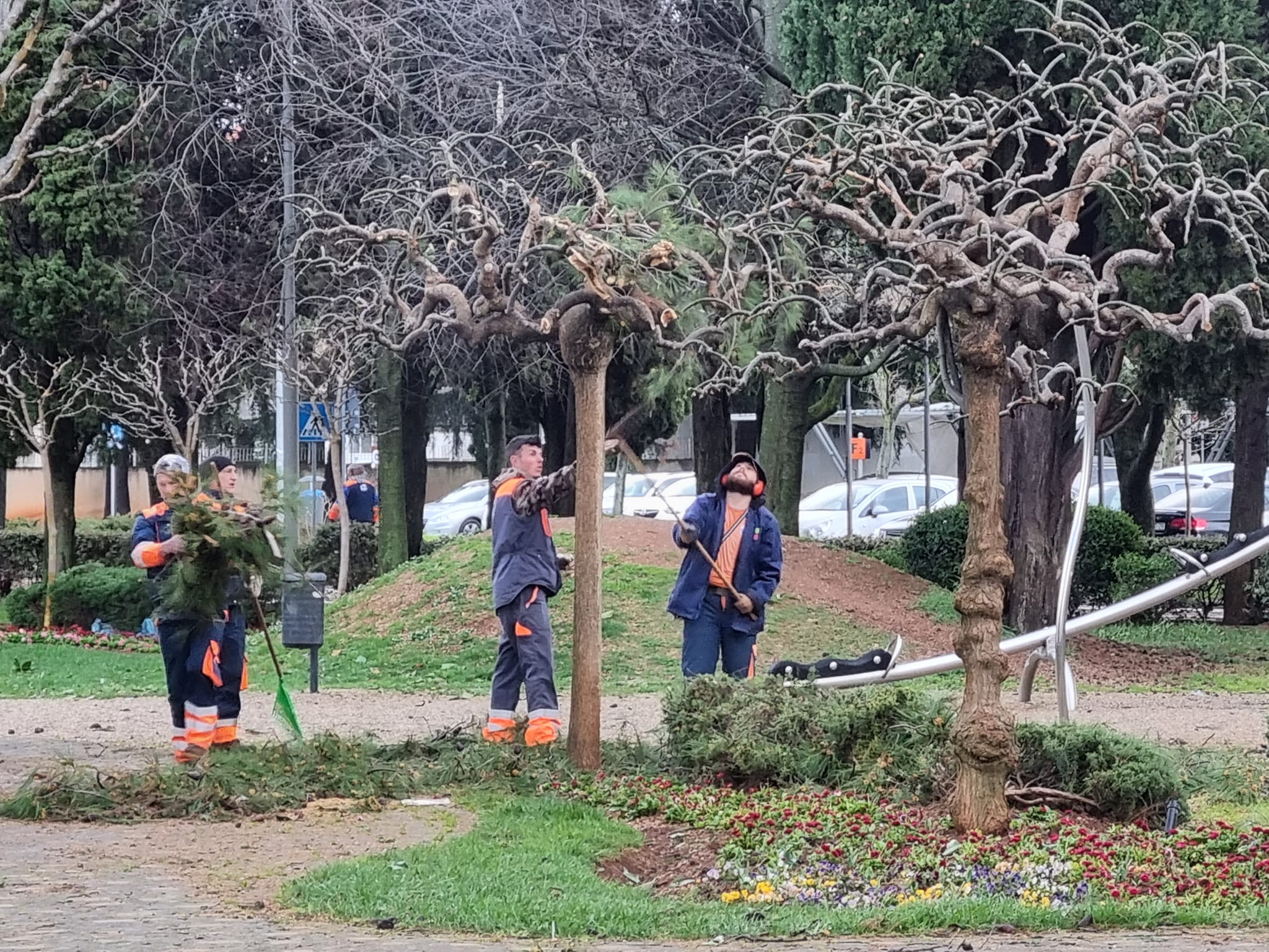 radnici, radovi nakon nevremena, uređenje okoli&scaron;a