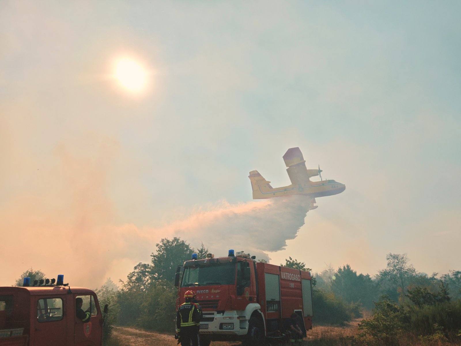 Marčana vatrogasci, vozila i kanader