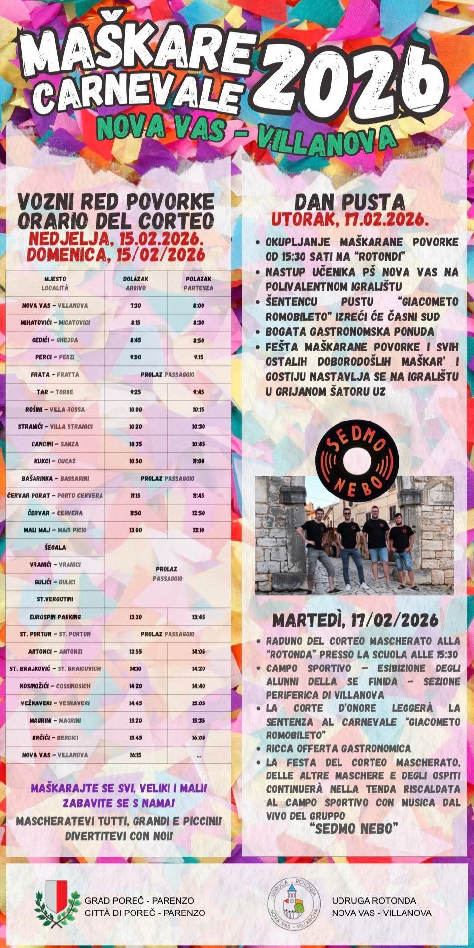 Ma&scaron;kare u Novoj Vasi program