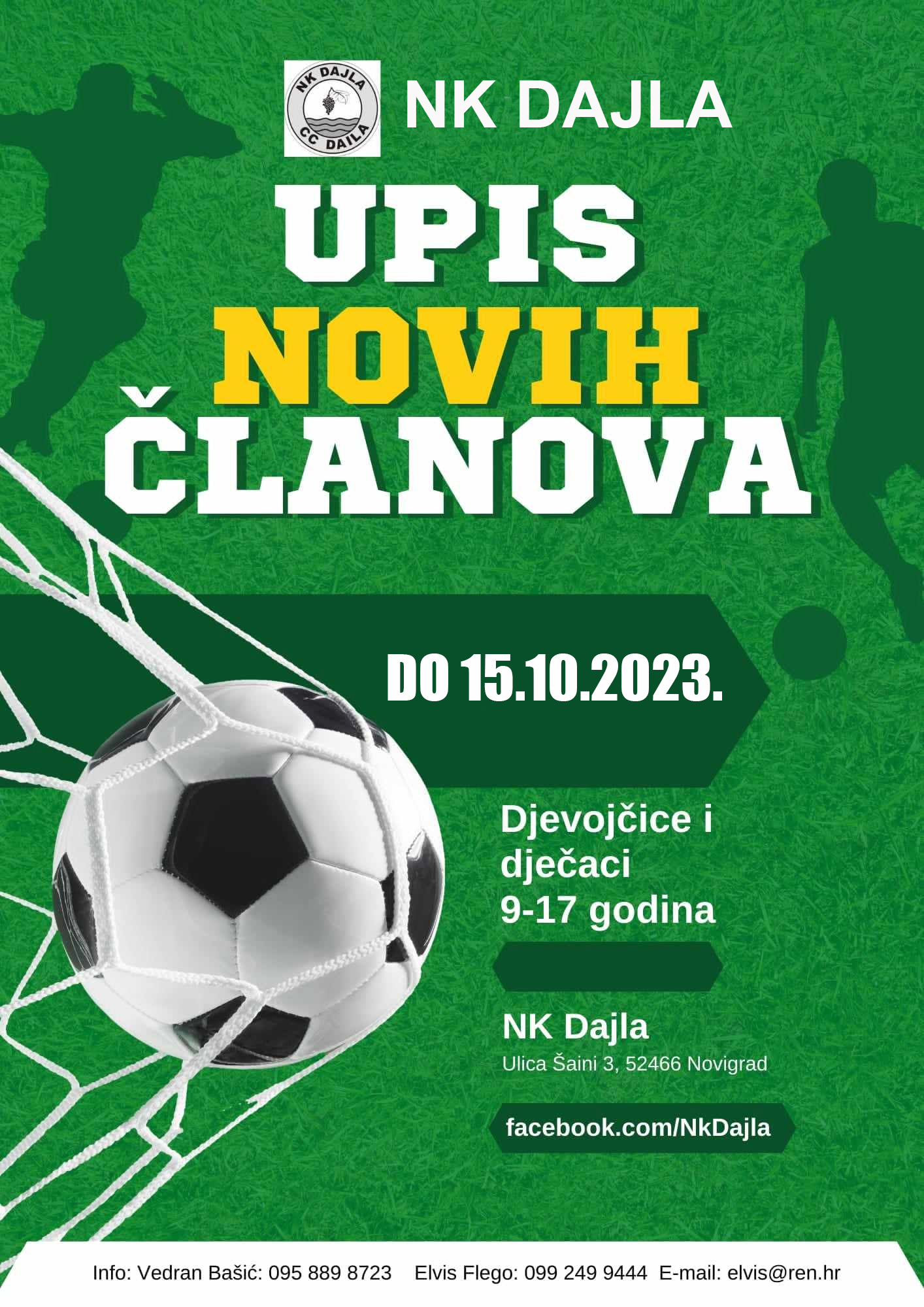 Plakat NK Dajla UPISI