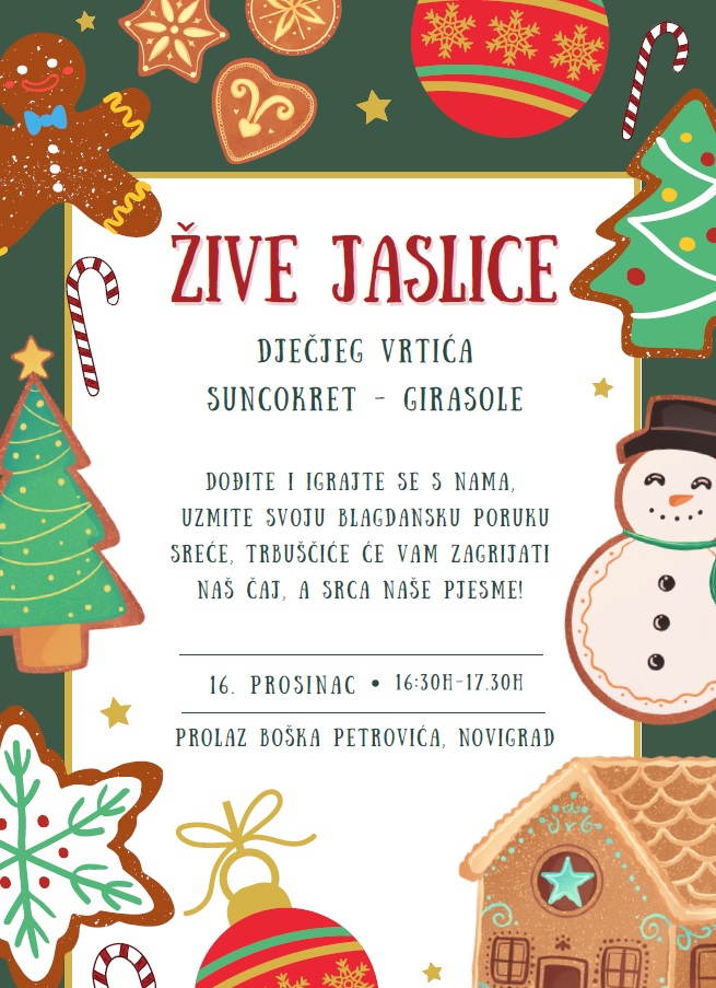 plakat za žive jaslice u Novigradu 2023