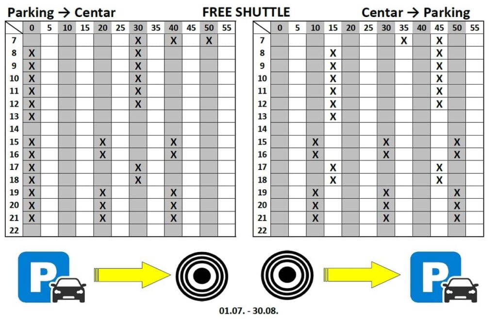 Novigrad besplatni prijevoz kombijem tablica