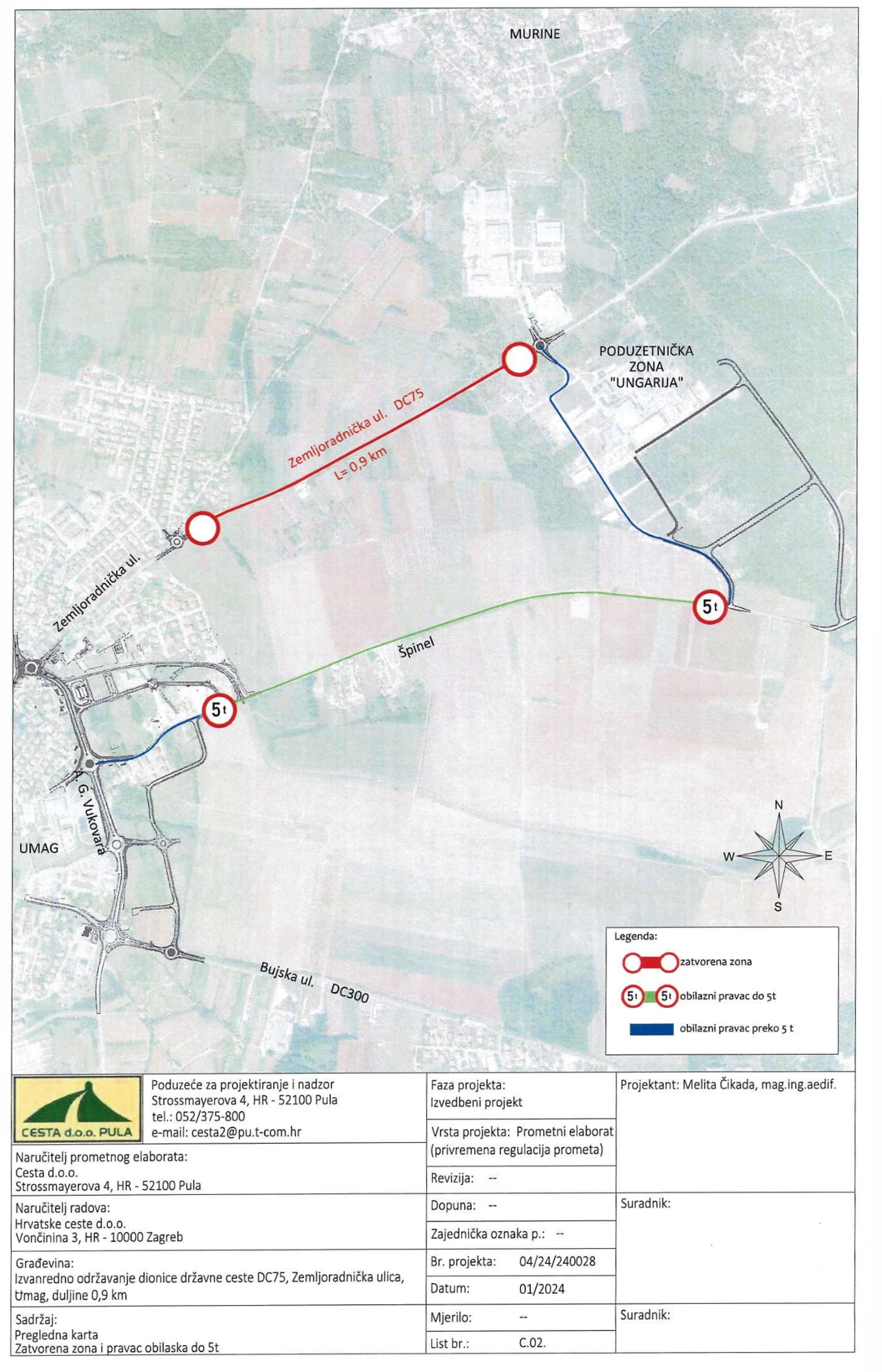 Umag -Zemljoradnička ulica obilazan pravac