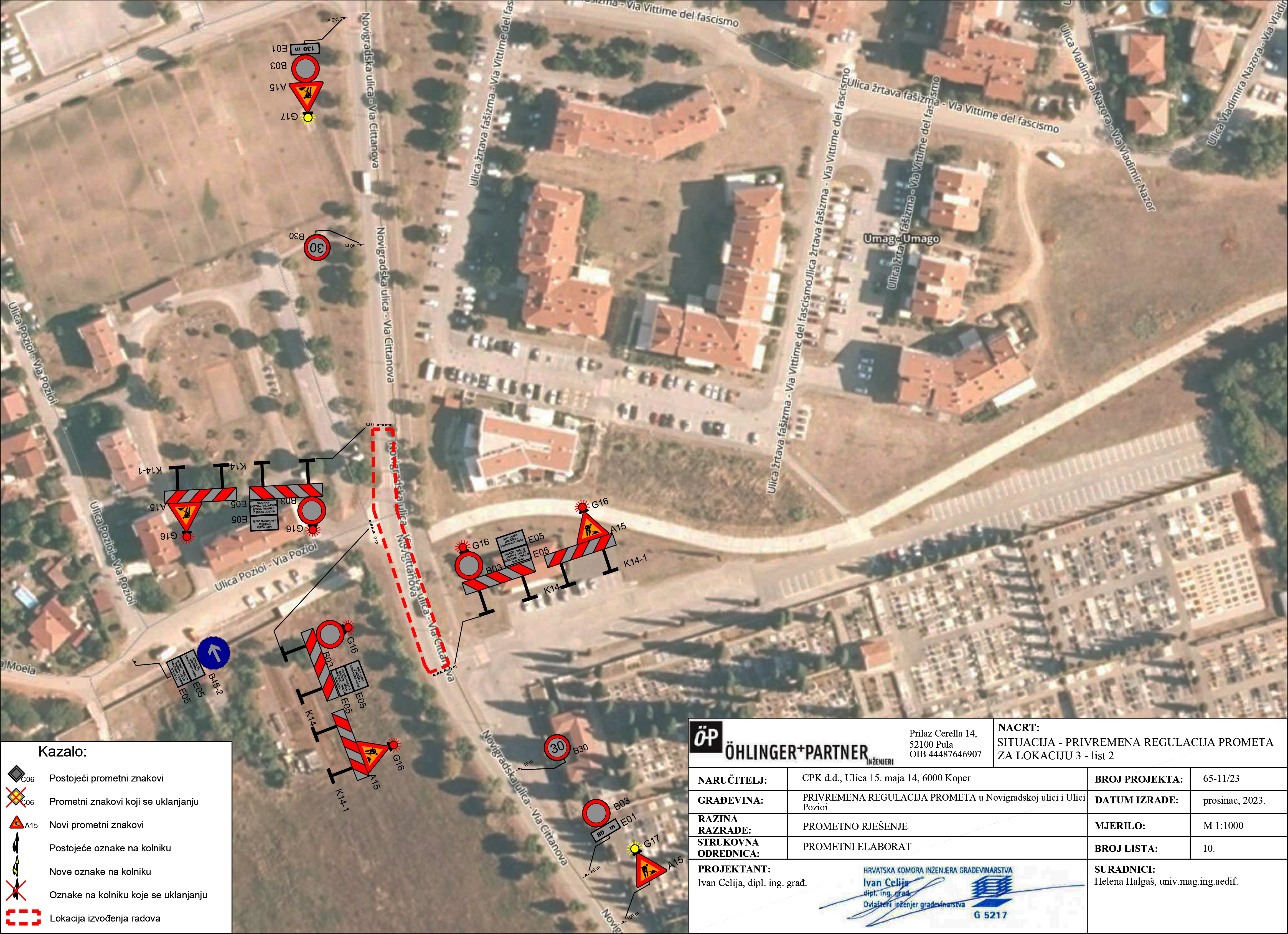 ZATVARANJE DIJELA NOVIGRADSKE ULICE UMAG NB M